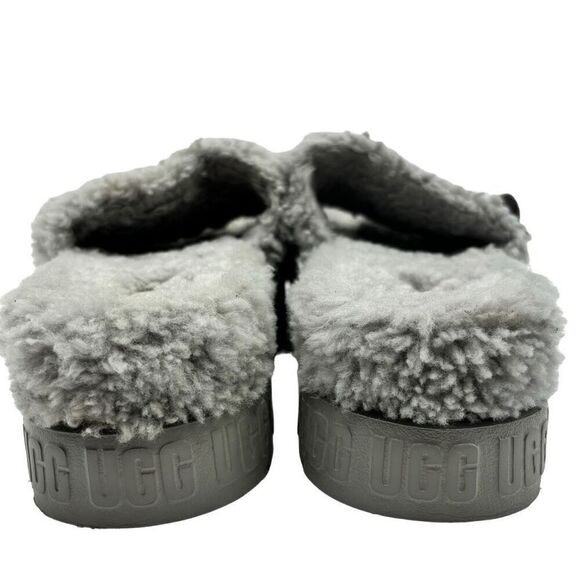 UGG FLUFFITA GREY CURLY WOOL SLIDE ON SANDAL WOMEN’S SIZE 6 - Picture 5 of 9